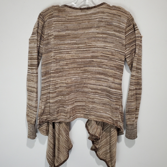 B Design Long Sleeve Open Front Drape Cardigan Sweater Striped Size L EUC - Picture 5 of 8